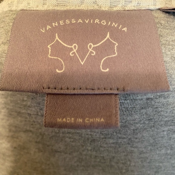 Vanessa Virginia anthropology white gray shaggy open style sweater jacket M L - Picture 6 of 16